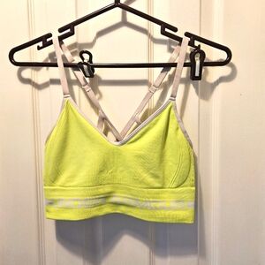 Under Armour Yellow Sports Bra Criss-Cross Design